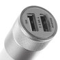 Universele Silver Car Charger - Dual USB 2.4 Amp&egrave;re - Autolader zilver