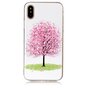 Roze bloemenboom iPhone X XS hoesje bloesem TPU case