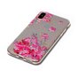 Roze bloemen doorzichtig iPhone X XS hoesje case cover