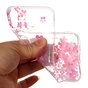 Roze bloemen doorzichtig iPhone X XS hoesje case cover