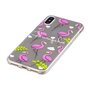 Doorzichtige roze flamingo iPhone X XS hoesje case cover