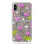 Doorzichtige roze flamingo iPhone X XS hoesje case cover
