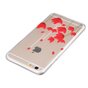 Doorzichtig rode bloemen tulpen TPU iPhone 6 6s hoesje case cover