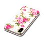 Bloemen hoesje TPU iPhone X XS rozen wit roze case