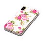 Bloemen hoesje TPU iPhone X XS rozen wit roze case