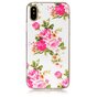 Bloemen hoesje TPU iPhone X XS rozen wit roze case