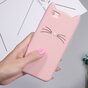 Schattige Kat snorharen iPhone 6 6s hoesje cover case kitten oortjes - Roze