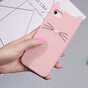 Schattige Kat snorharen iPhone 5 5s SE 2016 hoesje case cover kitten - Roze