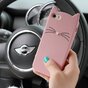 Schattige Kat snorharen iPhone 5 5s SE 2016 hoesje case cover kitten - Roze