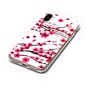 Hoesje iPhone X XS rode takken bloemen lente TPU wit