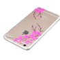 Doorzichtige roze bloem tak silicone iPhone 6 6s hoesje case cover