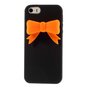 Zwart 3D oranje strikje iPhone 5 5s SE 2016 hoesje case cover