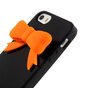 Zwart 3D oranje strikje iPhone 5 5s SE 2016 hoesje case cover