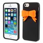 Zwart 3D oranje strikje iPhone 5 5s SE 2016 hoesje case cover