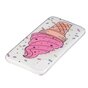 Roze ijsje iPhone X XS hoesje spikkels doorzichtig ice cream candy TPU case