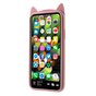 Schattige Kat hoesje iPhone X XS siliconen cover dieren oortjes kitten - Roze