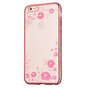 Roze TPU hoesje bloemen vlinders case iPhone 6 6s