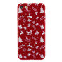 Kerst hoesje rood iPhone 7 8 SE 2020 SE 2022 TPU Christmas case Red Kerstmis cover