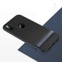 Rock Royce series Navy Blue iPhone X XS hoesje case - Blauw - Zwart