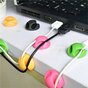 Kabelhouder dubbel 12 snoeren cable organizer clips - groen roze oranje