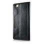 Caseme Oil Wallet lederen cover iPhone 6 6s - Bookcase Zwart