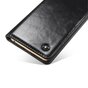 Caseme Oil Wallet lederen cover iPhone 6 6s - Bookcase Zwart