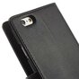 Mercury Wallet lederen portemonnee TPU case geschikt voor iPhone 6 6s - Bookcase Zwart