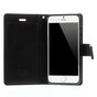 Mercury Wallet lederen portemonnee TPU case geschikt voor iPhone 6 6s - Bookcase Zwart