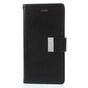 Mercury Wallet lederen portemonnee TPU case geschikt voor iPhone 6 6s - Bookcase Zwart