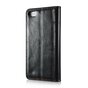 Caseme Oil Wallet lederen case iPhone 5 5s SE 2016 - Bookcase Zwart