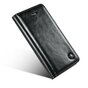 Caseme Oil Wallet lederen case geschikt voor iPhone 5 5s SE 2016 - Bookcase Zwart