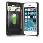Caseme Oil Wallet lederen case geschikt voor iPhone 5 5s SE 2016 - Bookcase Zwart