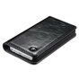 Caseme Oil Wallet lederen case geschikt voor iPhone 5 5s SE 2016 - Bookcase Zwart