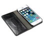 Caseme Oil Wallet lederen case geschikt voor iPhone 5 5s SE 2016 - Bookcase Zwart