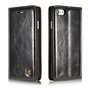 Caseme Oil Wallet lederen case iPhone 7 8 SE 2020 SE 2022 - Bookcase Zwart