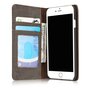 Caseme Canvas Wallet Fabric hoesje iPhone 6 6s Bookcase - Asgrijs Charcoal