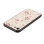 Bloemenprint iPhone 7 8 SE 2020 SE 2022 hybride TPU PU leer hoesje - Roze cr&egrave;me kleur