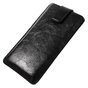 Universeel zwart lederen insteekhoesje voor iPhone - Max. 6,7 inch