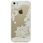 Transparant case bloemen patroon TPU hoesje iPhone 5 5s SE 2016 - Wit