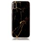 Marmer hoesje TPU marble cover geschikt voor iPhone X XS - Zwart Goud