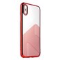 Sulada Doorzichtig iPhone X XS TPU hoesje - Rood Metallic