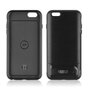 Brushed iPhone 6 Plus 6s Plus TPU kunststof hybride case pasjes slider - Zwart Standaard