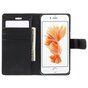 Mercury Blue Moon Bookcase wallet geschikt voor iPhone 6 6s Hoesje - Zwart Lederen