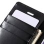 Mercury Blue Moon Bookcase wallet geschikt voor iPhone 6 6s Hoesje - Zwart Lederen