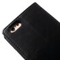 Mercury Blue Moon Bookcase wallet geschikt voor iPhone 6 6s Hoesje - Zwart Lederen
