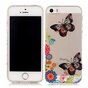 Doorzichtig Vlinder Bloemen TPU iPhone 5 5s SE 2016 hoesje - Kleurrijk