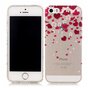 Hartjes liefde bloemetjes hoesje TPU iPhone 5 5s SE 2016 - Transparant Rood Roze