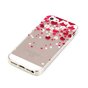 Hartjes liefde bloemetjes hoesje TPU iPhone 5 5s SE 2016 - Transparant Rood Roze