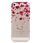 Hartjes liefde bloemetjes hoesje TPU iPhone 5 5s SE 2016 - Transparant Rood Roze