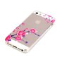 Transparant Bloesemtakken TPU iPhone 5 5s SE 2016 hoesje - Roze Paars